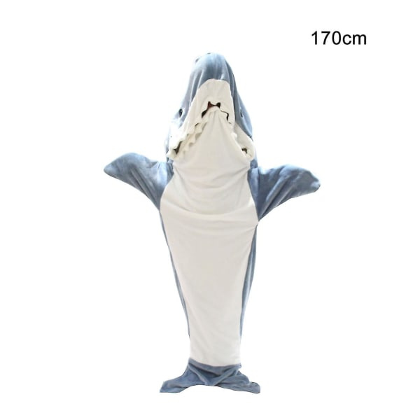 Hajfilt Hoodie Vuxen - Haj Onesie Bärbar Filt - Hajfilt Super Mjuk Mysig Flanell Hoodie Haj Sovsäck 170cm