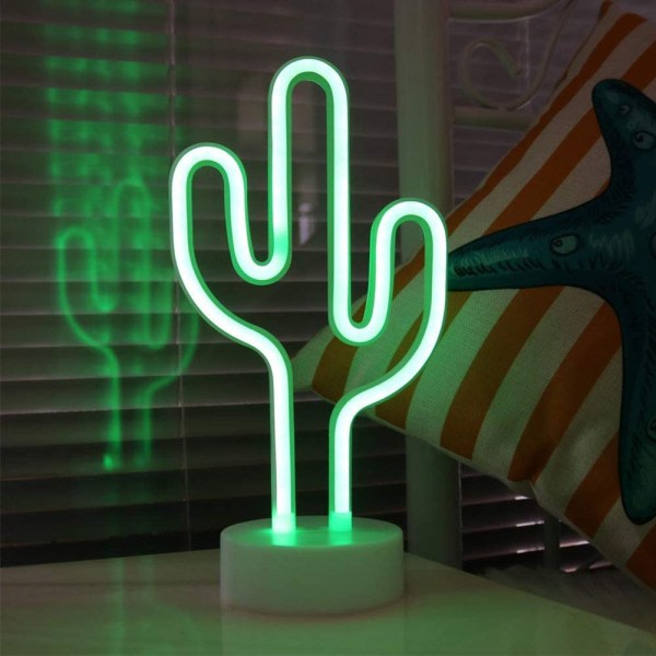 IC Cactus Neonskylt, Dekorativ LED Neon Paristokäyttöinen