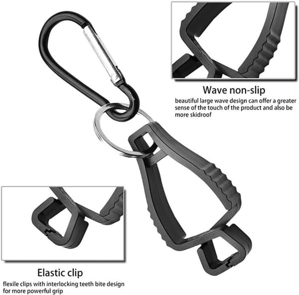 10 handskeklemmer - 12*3,2 cm, A-formede plastikholdere - til arbejdshandsker, gør-det-selv-butik - sort
