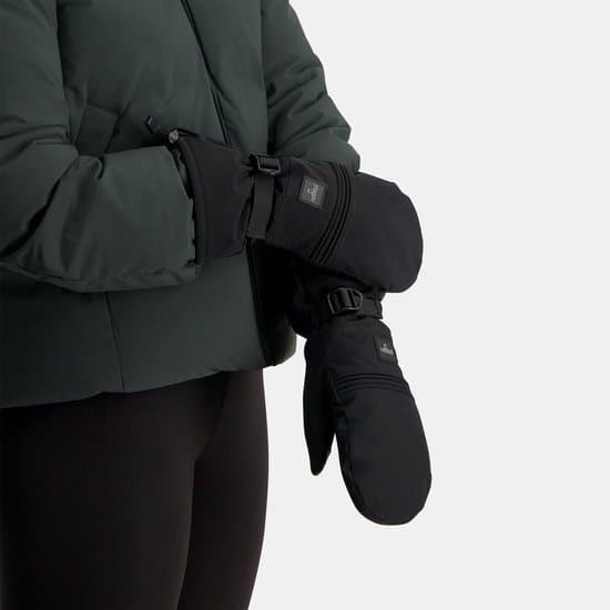 Vattentäta vintervantar för män och kvinnor, pekskärmskompatibla snowboard- och skidhandskar med fleecefoder, svarta M