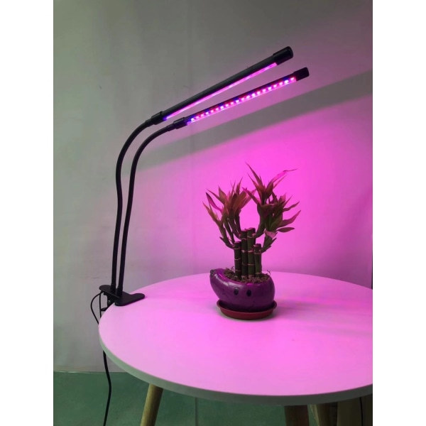 IC Växtlampa / växtbelysning med 2 flexibla LED-lysrör