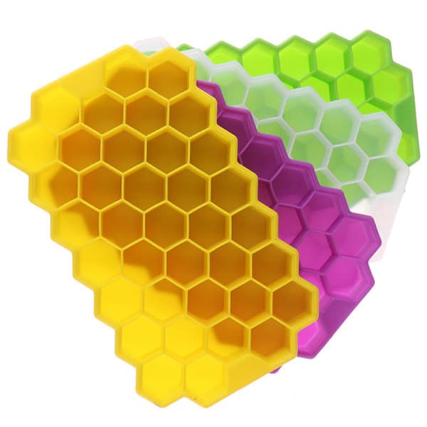 IC 37 kuber Hem Honeycomb Form Silikon Isbitbrett Form Stor Grønn