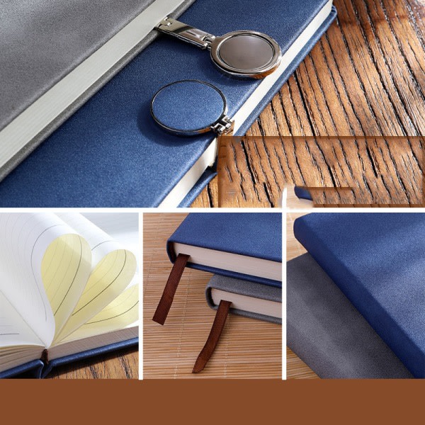IG Notebook A5 läder Notebook Journal, Business Blue