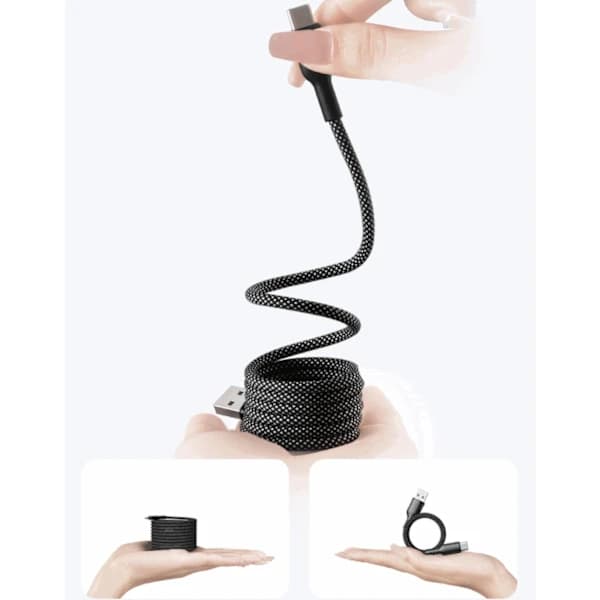 MagnoLoop - Smart Magnetisk Ladekabel Sort One Size USB - USB-C USB - USB-C