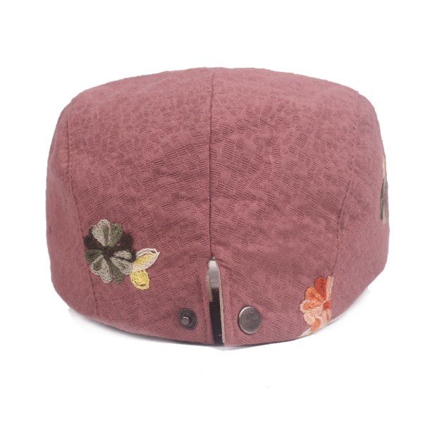 Kvindes Mænds Basker Hat Kinesisk Stil Peaked Cap Retro Spænde Advance Hats Bomuld Linned Hat Vinrød Justerbar