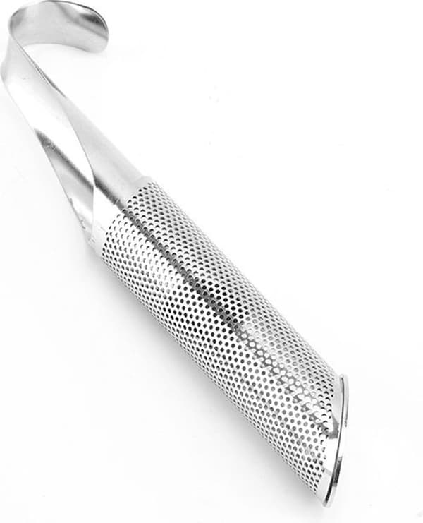 2-delt tediffusor - rustfrit stål - løs te-si - løse blade med langt skaft - sæt dele - finmasket