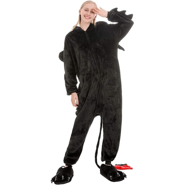 Damonesies, Herronesies för vuxna, Pyjamasonesies, Enhörning, Flanellpyjamas, Djuronesies, 3D-huvad pyjamas, Halloween, Juldräkter Toothless L