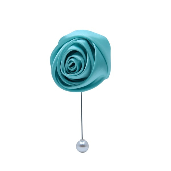 IC 2 st Brudgum Boutonniere Bröllop Sidenros Brosch Män Lapel Pins med Blom Tillbehör Brosch Hemkomst Man Brudgum Groomsman Kostymdekoration, Tiffany