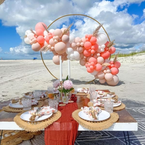 IC Dammrosa Beige Ballonggirlandbågesats, 104 st Retro Blush Rosa Aprikos Elfenben Vit Sand Naken Neutral Boho Ballonger Garlanddekorationer