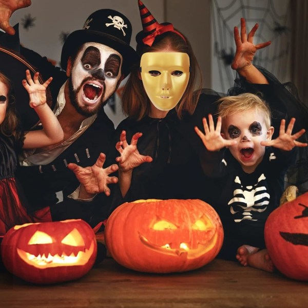 IC A-SZCXTOP Halloween-mask, Anonym helmask för hacker Street Dance Ghost Step Mask för vuxna barn Guld