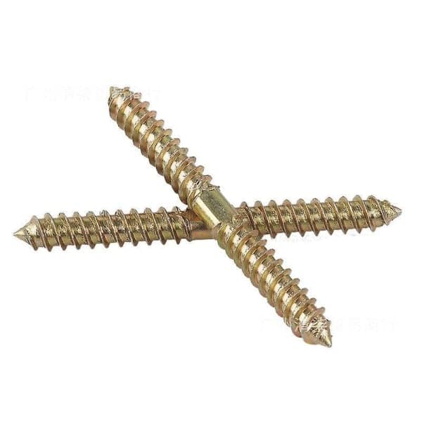10 kpl Möbelkiinnike-ruuveja - M8 x 80 mm Kaksoispää - Puu Puuhun