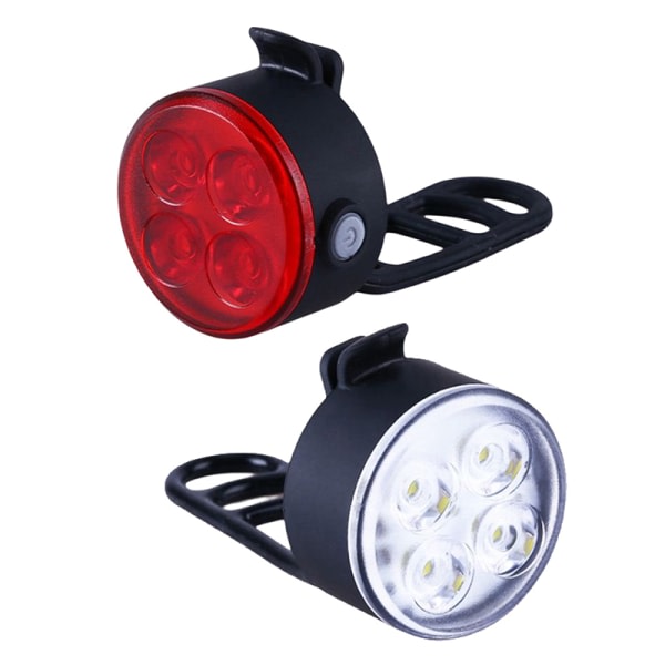 IC LED cykel bakljus Uppladdningsbar USB hjul cykel ljus Vattentät röd