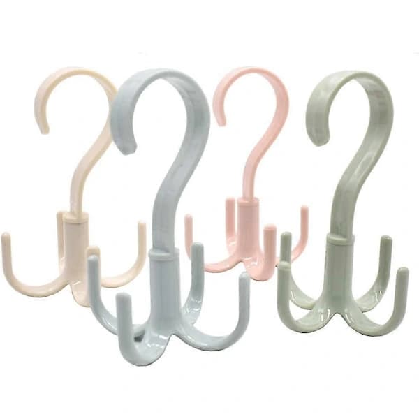 Wardrobe Hanger Organizer Storage Handbag Holder 360 Degree Rotating 4 Hooks [DB]