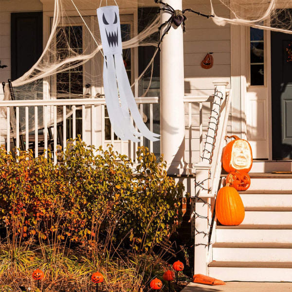 IG Halloween Spøkelsesvindsokker Banner med Lys Halloween-mønster 2