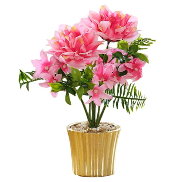 IC Kunstig blomstersimulering Dali krysantemum keramisk bonsai Rosarød