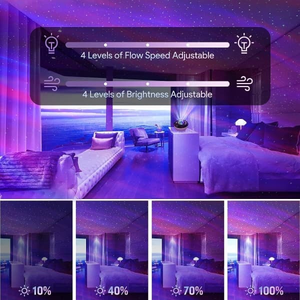 IC Stjernehimmel-projektor for barn, Smart Voice Galaxy Lys