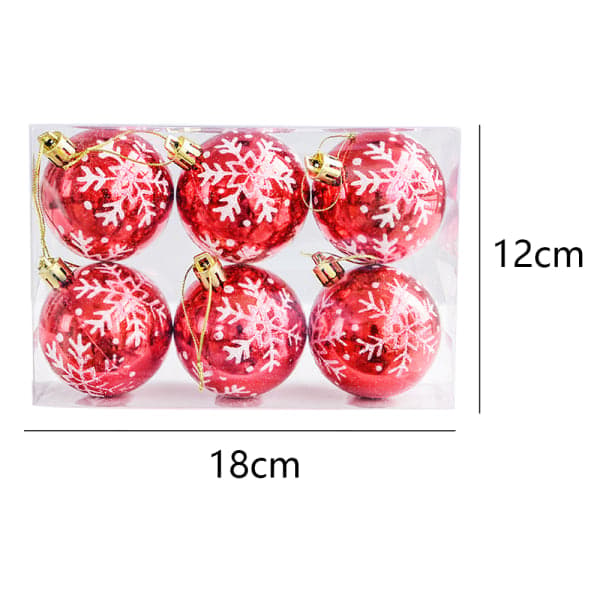 Julepynt i plast, snøfnugg, 6 cm, hengende, rød