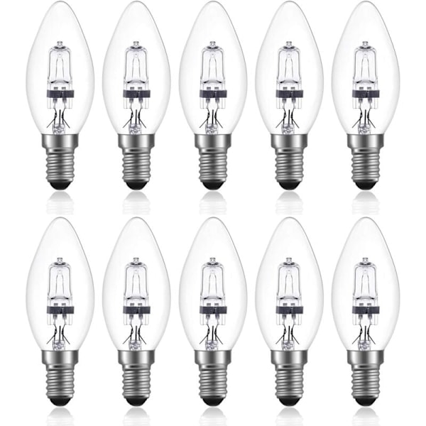 42W E14 C35 Dæmpbar Halogenpære AC 220-240V Varm Hvid 2700K e14 transparent halogen lyspære (10 stk)