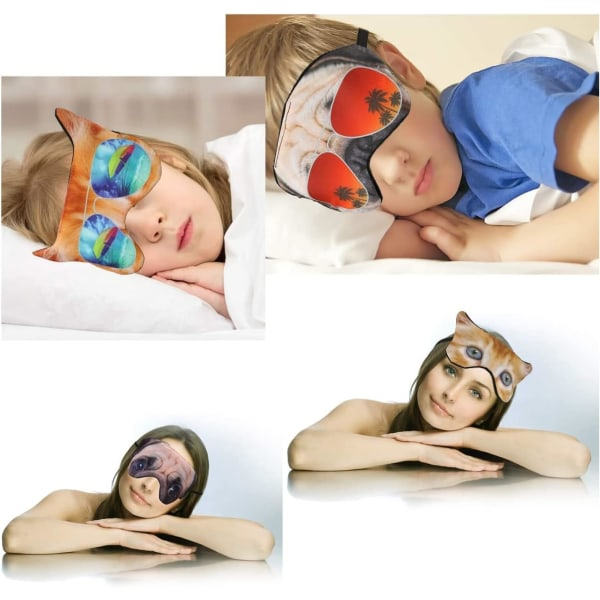 IC 4 Søvnmasker, Dyreøjenmasker, Søde Børn, Blød, Svovlet, Rejser, Søvnmaske