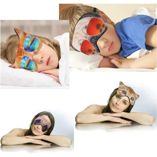 IC 4 Søvnmasker, Dyreøye-masker, Søte Barn, Myk, Pustende, Reise, Søvnmaske