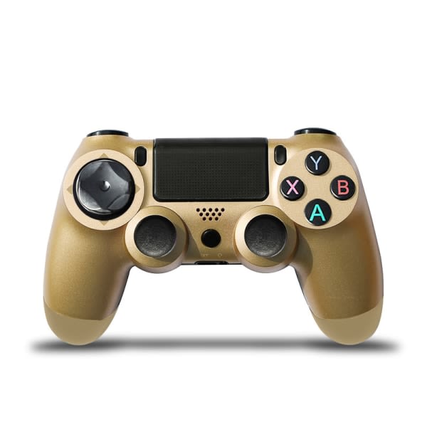 IC PS4 trådlös Bluetooth spelkontroll PS4-kontroll med ljusfält (Golden)