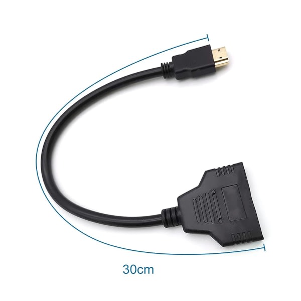IC HDMI Splitter Adapter Kabel HDMI Splitter 1 In 2 Out HDMI Hane Till Dual HDMI Hona 1 till 2 kanaler Lämplig