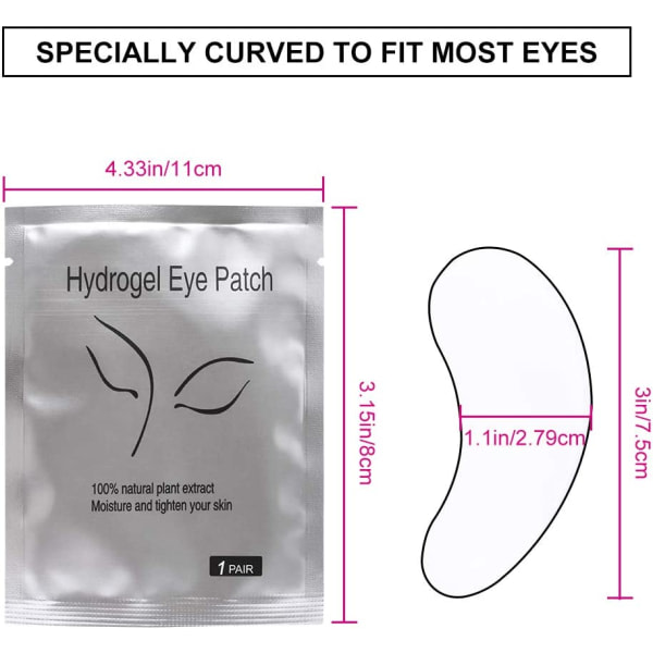 50 Par ögonfransförlängningssplåster Under Eye Gel Patch Skönhetsverktyg IC