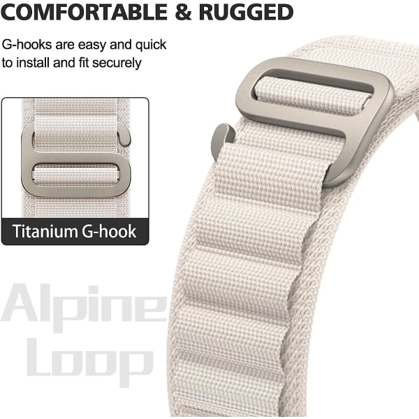 IC Kompatibel för Apple Watch Band Ultra 49mm 45mm 44mm 42mm 41mm 40mm 38mm, Rugged Nylon SportsiWatch Series 8/7/6/5/4/3/2/1/SE/Ultra Women Men