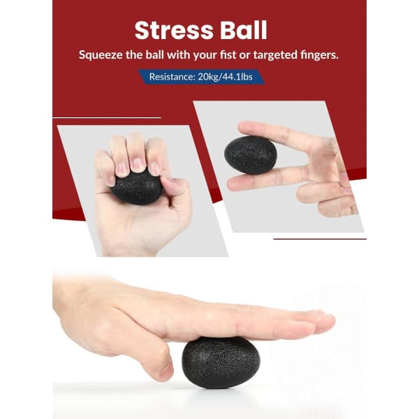IC Handgreppsstärkare, 3-pack Greppstyrketränare Underarm Svart