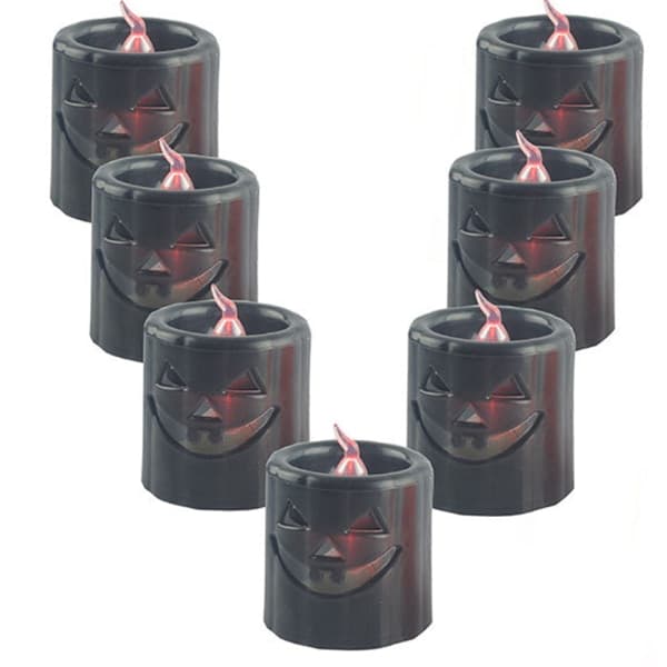 IC 6-pakke Halloween-lys, batteridrevne LED-lamper, svart