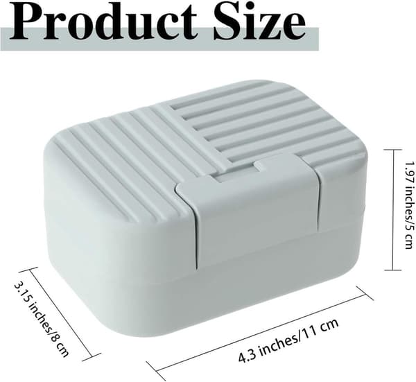 Resetui för tvål, 2-pack, läckagesäkra kompakta tvålhållare i plast med lock för resor och camping, 4,2 x 2,9 x 1,85 tum