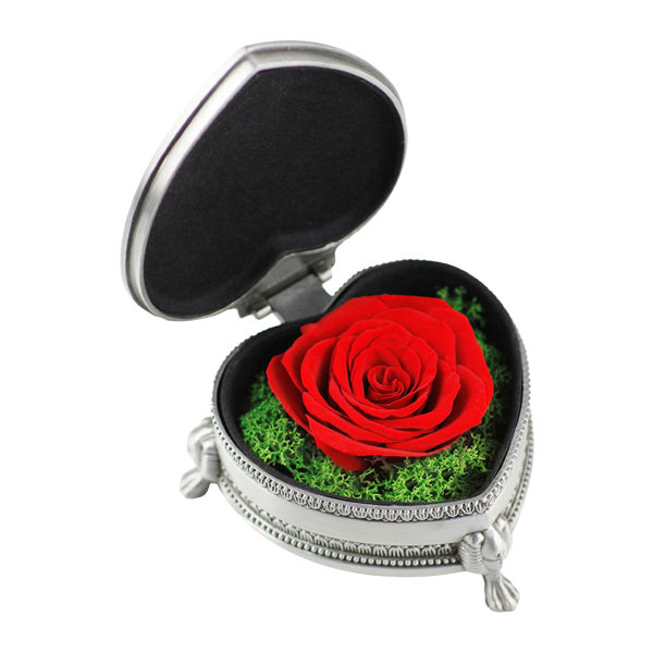 IC Bevarade rosenblad i hjerteformad presentforpackning Evig rospresent