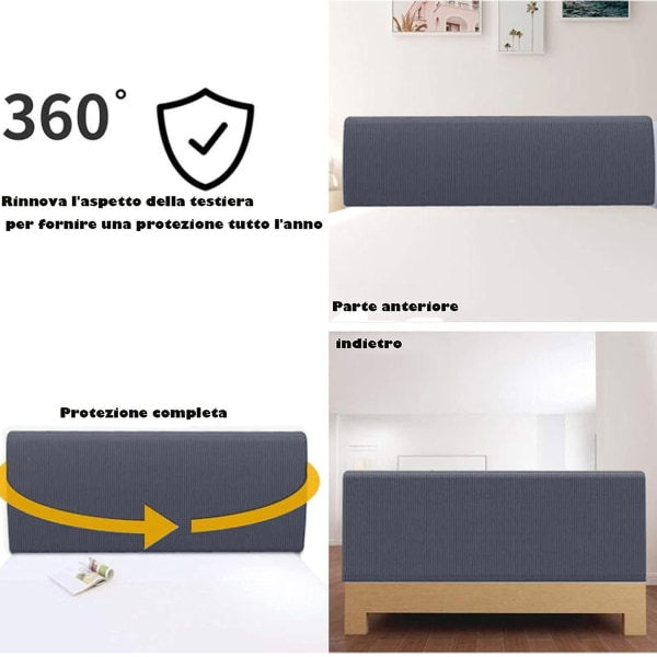 IC Stretch-överdrag, litet fyrkantigt Jacquard-sänggavel