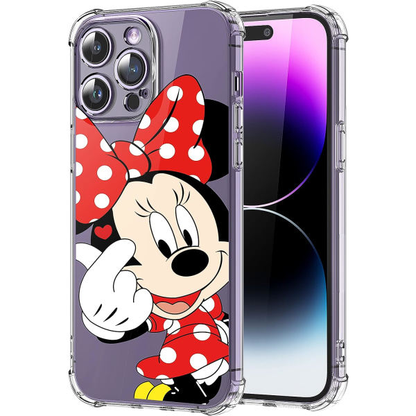 iPhone 14 Pro Max TPU-etui Sød Tegneserie Kawaii-karakter Sjov Unik Design Mode Sjov Stilfulde Bløde Etuier (Hjerte Mini)