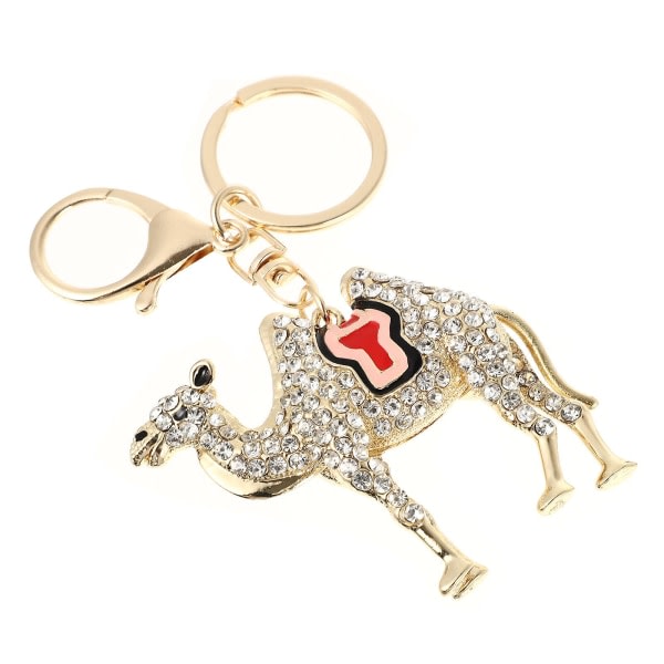 Delikat Rhinestone Nyckelring Kamel Nyckelring Bil Nyckelring Väska Hängande Charm Jul Födelsedagspresent (rød) IC