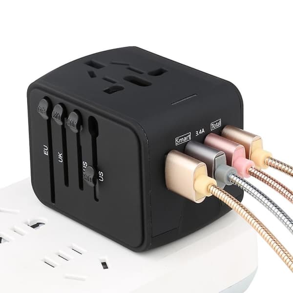 IC Travel Multifunksjonell USB-omformer 4USB-ladingstativ