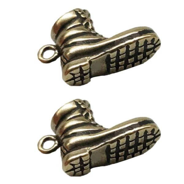 2 st ren koppar handgjord nyckelring hänge mässing högklackade stövlar hänge (brons) IC