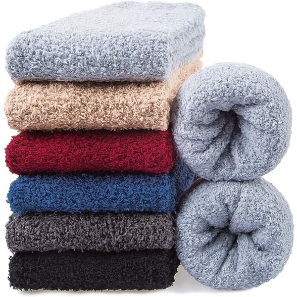 IC 6 par Herr Fuzzy Strumpor Vintertofflor Fleece Strumpor Herr