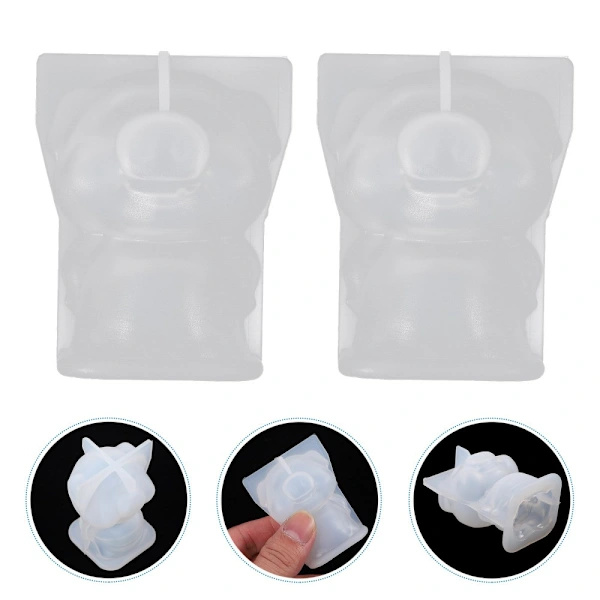 2 stk 3D Grisforme DIY Silikoneforme Dyrestøbningspyntforme