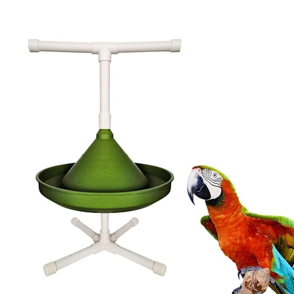 Bird Food Container Parrot Stand for Indoor Standing Platform Play 1x 1x