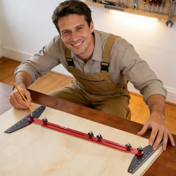 1 stk. trappemålemal – Justerbart trappetrinnsmåleverktøy i aluminium – 25 til 170 cm – For trapperenovering
