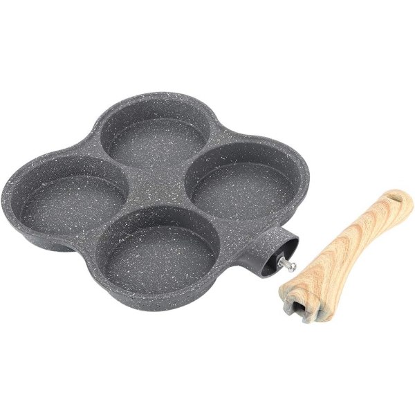 Omeletpande bagt 4-huls omeletpande non-stick morgenmad pandekagemaskine induktionsspis gaskomfur