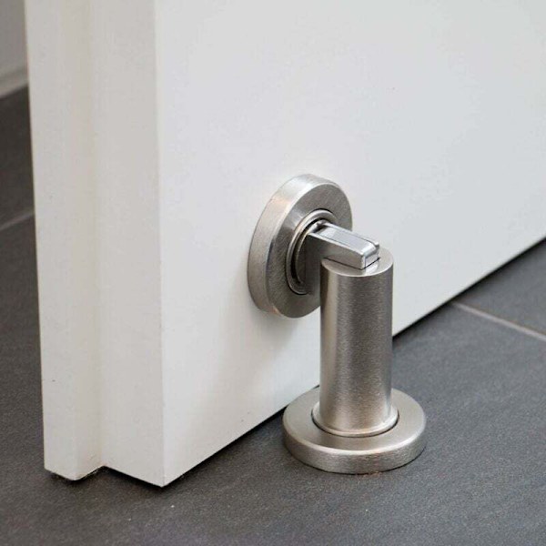 Magnetisk dørstopper MS010 Rustfritt stål Gulvveggmontering 5cm Diameter 8,4cm Høyde