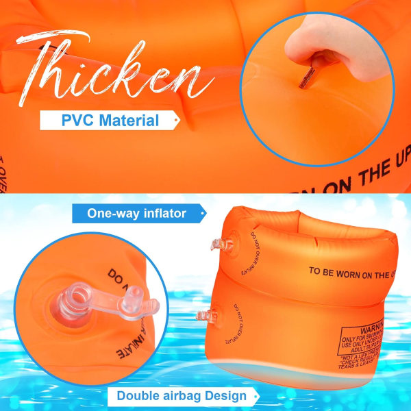 IC 12-pak Armfloaties Svømmearmbånd Oppustelige Vandflydere Flydere Ærmer Simringer Rør Armlets Roll Up Arm Floaties (Gul, Blå, Roserød)