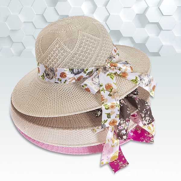 IC Kvinde Blonde Sløjfe Bowknot Stråhat Sommer Kvinder Damer Casual Fl Pink