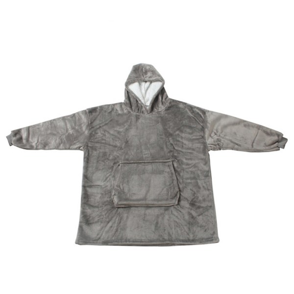 Oversized hettegenser i myk fleece - grå