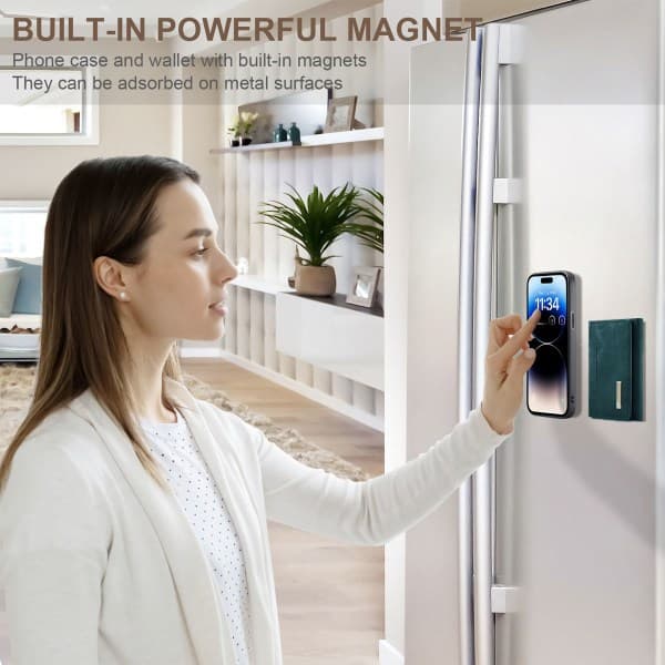 IC Læderpungcover til iPhone 14 Pro Max etui med kort grøn