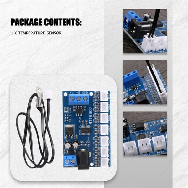 7-kanals RS485 Temperatursensor Mätning MODBUS RTU Papperslös Recorder PLC NT18B07