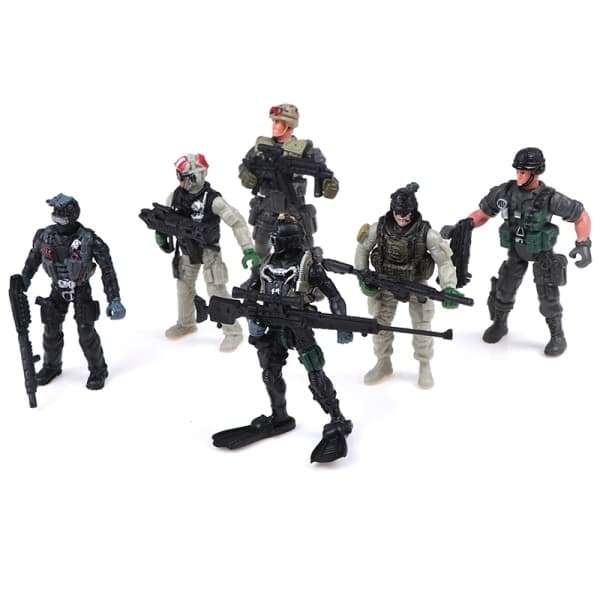 6 st Kommando Minifigurer Action Moderna Figurer Modellleksaker