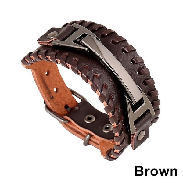 IC 1 st Mans Handgjort PU-Läder Armband Flätad Armband Set